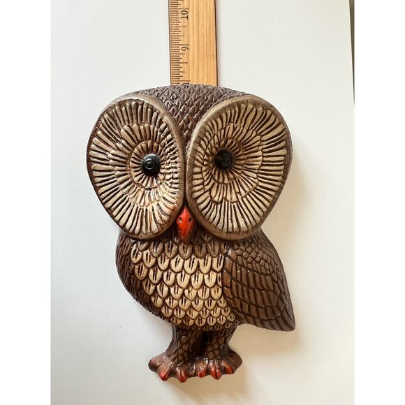 Vintage Owl MCM 1970s Home Wall Art Country Farm Cabin Rustic 1pc - Picture 3 of 4